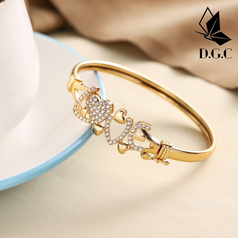 ⭐D.G.C✨Gelang Tangan Wanita Titanium Anti Karat Mewah Rose Gold Aksesoris Fashion Perhiasan Dewasa D544