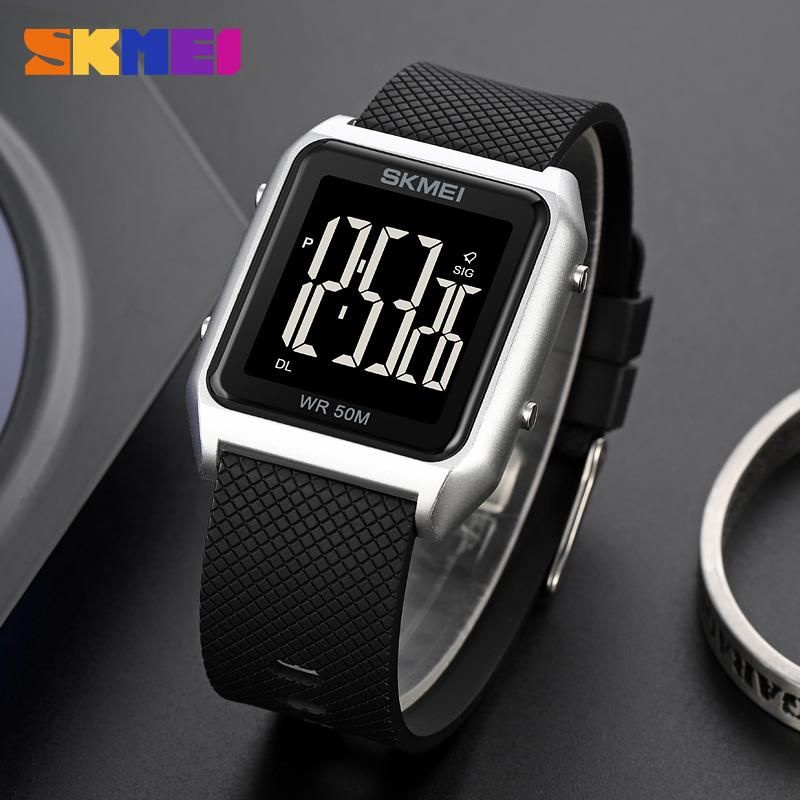 Jam Tangan Digital SKMEI 1866 Pria Anti Air 3BAR - Hitam Karet
