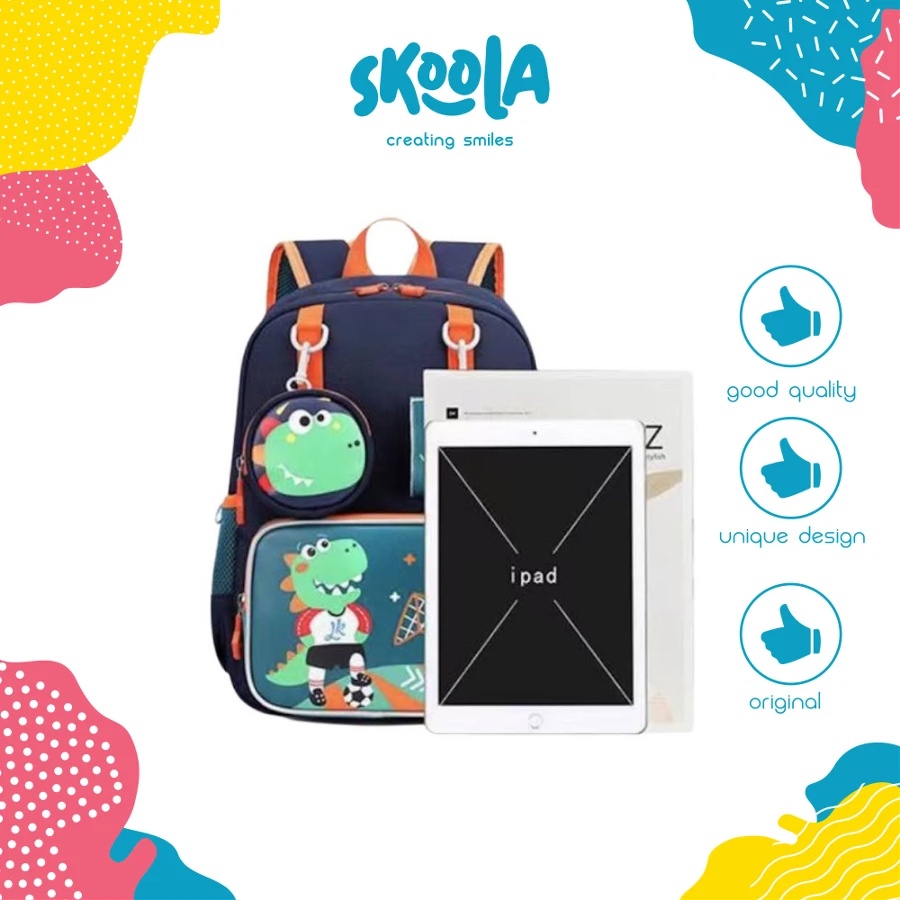 Skoola Tas Sekolah Anak Laki - Laki TK Ransel Spiderman Pouch - Hiro