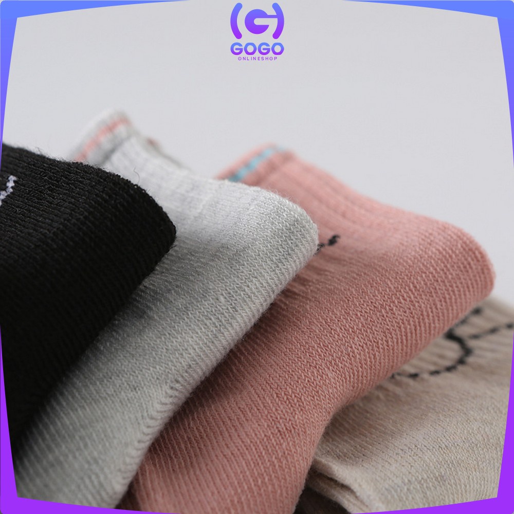 GOGO-P257 Kaos Kaki Motif Garis Kucing Panjang Semata Kaki Kaoskaki Pendek Wanita Ankle Socks Ala Korea Semata Kaki Import