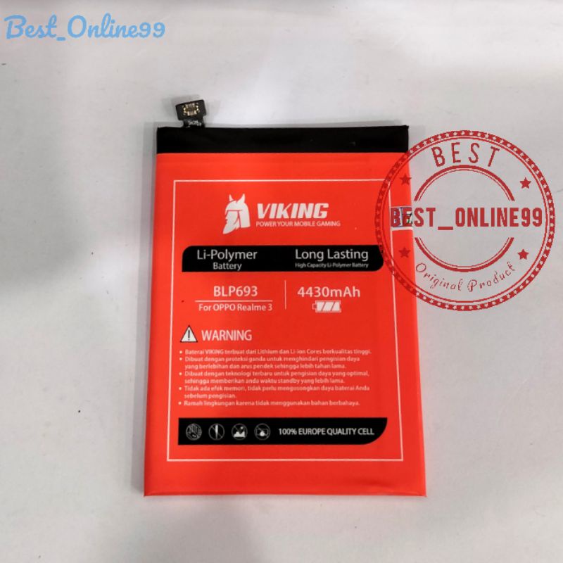 Baterai/ Battery/ Batre Realme 3 BLP-693 VIKING DOUBLE POWER