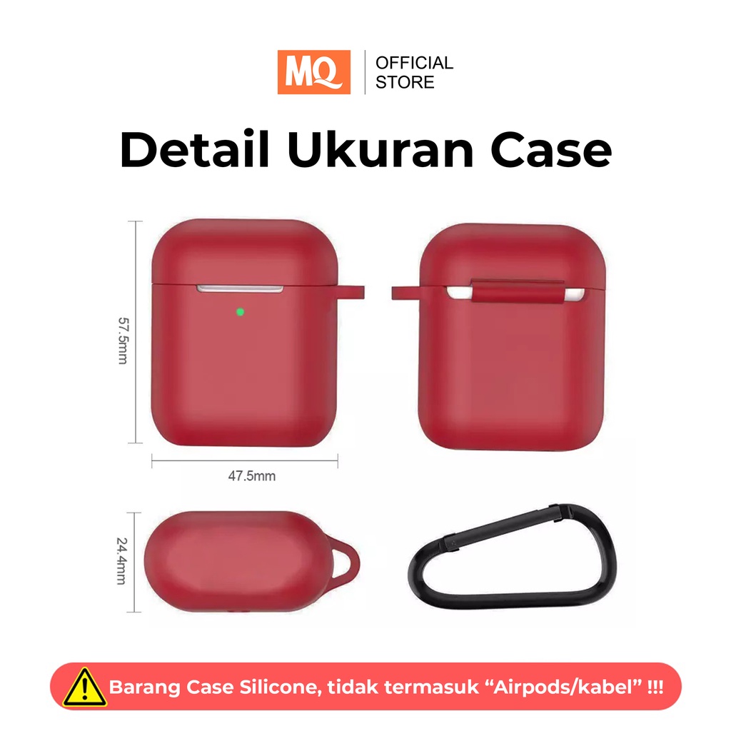 [ HANYA CASING ] MQ Silicone Case Untuk Airpods I12 with Hook Silica Gel Pouch Protection Case