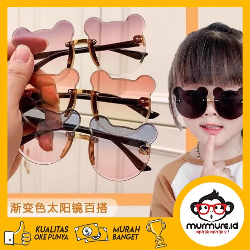 MURMURE.ID I KACAMATA HITAM ANAK NEW TREND/FASHION ANAK TERBARU NO FRAME TITANIUM KACAMATA TELINGA BERUANG HIGH QUALITY IMPORT