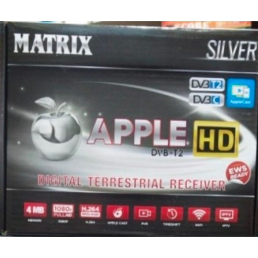 Matrix Silver Apple Set Top Box STB DVBT2 Penerima Siaran Digital