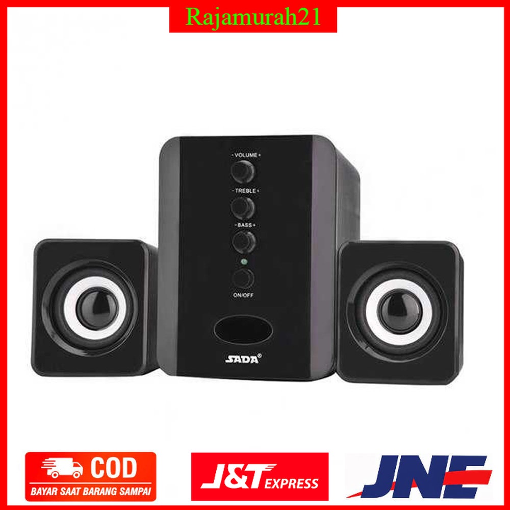 SADA Speaker Stereo 2.1 with Subwoofer &amp; USB Power - D-202 - Black - P4SK03BK