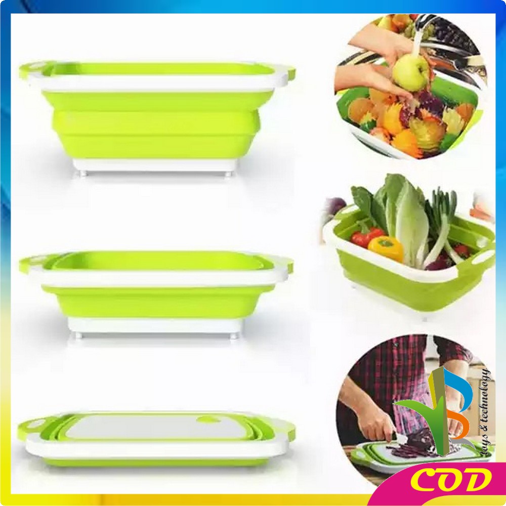 RB-C128 Talenan Lipat Baskom Multifungsi 3in1 Cutting Board Portable Baskom Lipat Peralatan Dapur