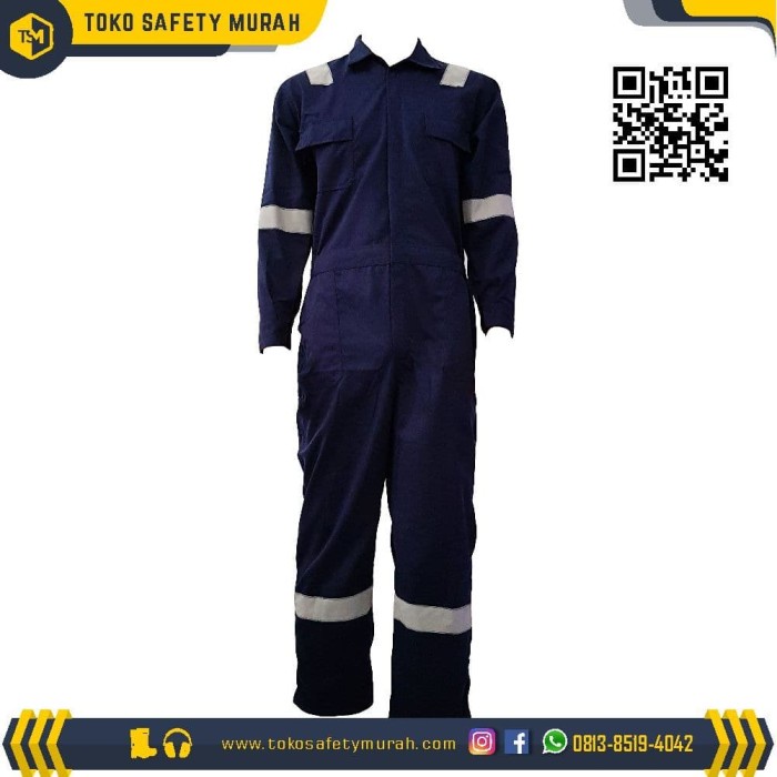 Wearpack Terusan Safety Imj Biru Dongker / Wearpack Safety Bahan Tebal