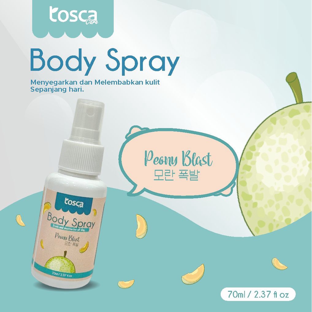 Body Spray Tosca Fresh And Moisturize All Day Mengharumkan dan Menyegarkan Tubuh