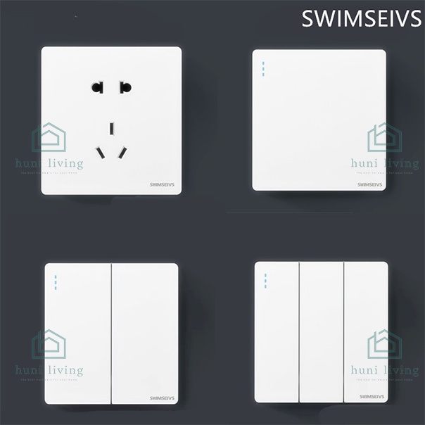 Saklar / Sakelar Lampu Emas Gold/Grey/White/Black Brushed 1/2/3 Gang Electrical Switch Power Socket with USB