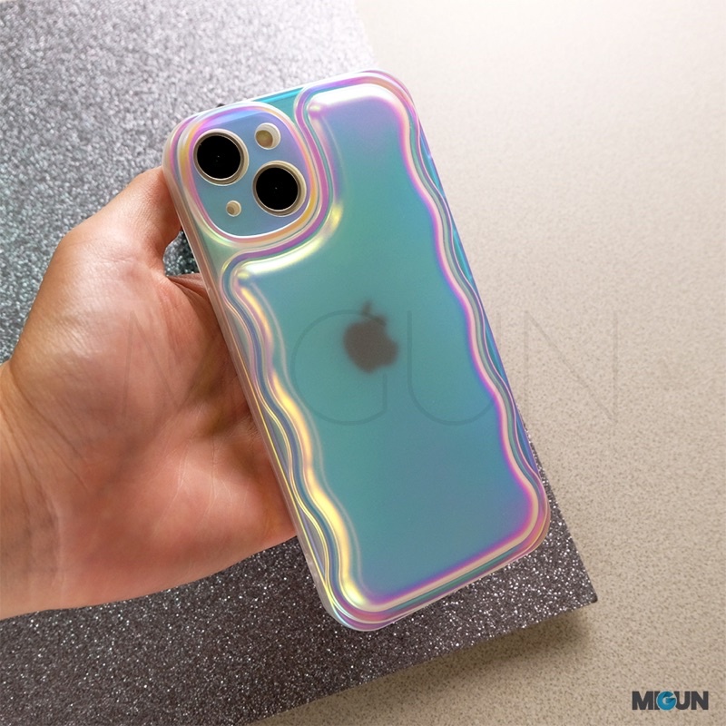 New!Hologram Curly Puff - Softcase Fullcover for iPhone 7 8 SE2020 7+ 8+ X XS XR XSMAX 11 11PRO 11PROMAX 12 13 PRO PROMAX 14 14PLUS 14PRO 14PROMAX