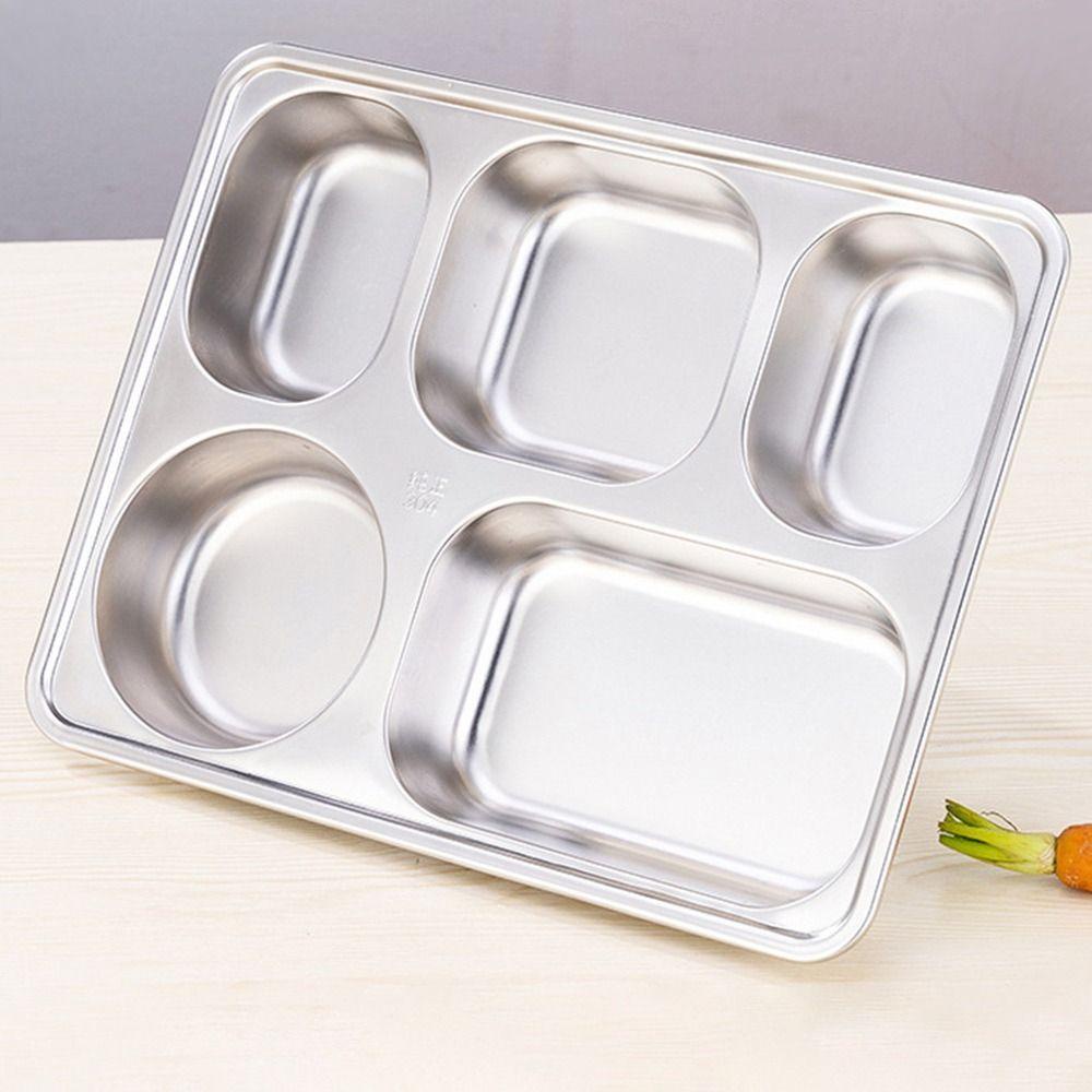 Solighter Lunch Box New Design Rectangle Grid Wadah Makanan Anti Bocor