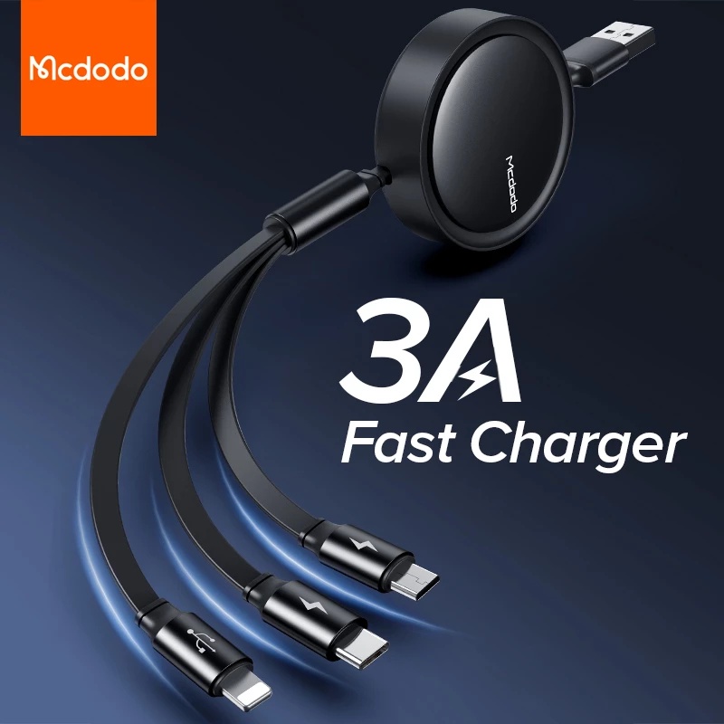 Mcdodo 3 in 1 Kabel Data / Charger Micro USB / Type C Fast Charging Untuk iPhone