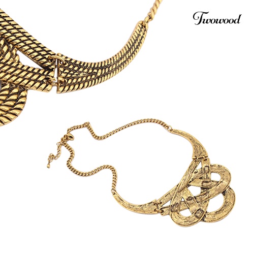 Kalung Liontin Model Hollow Knot Drop Gaya Vintage Etnik Untuk Wanita