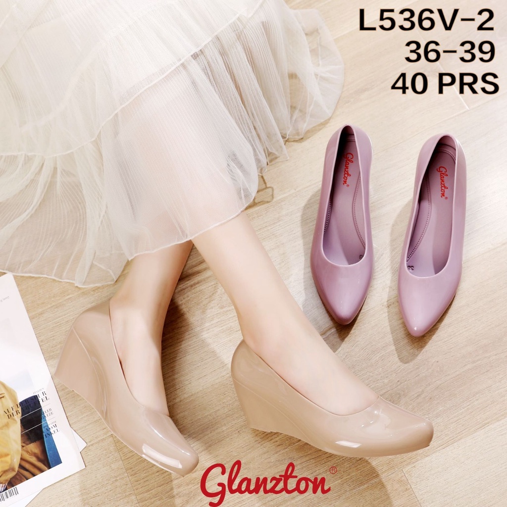 SEPATU WEDGES JELLY GLOSY IMPORT GLAZTON - L536