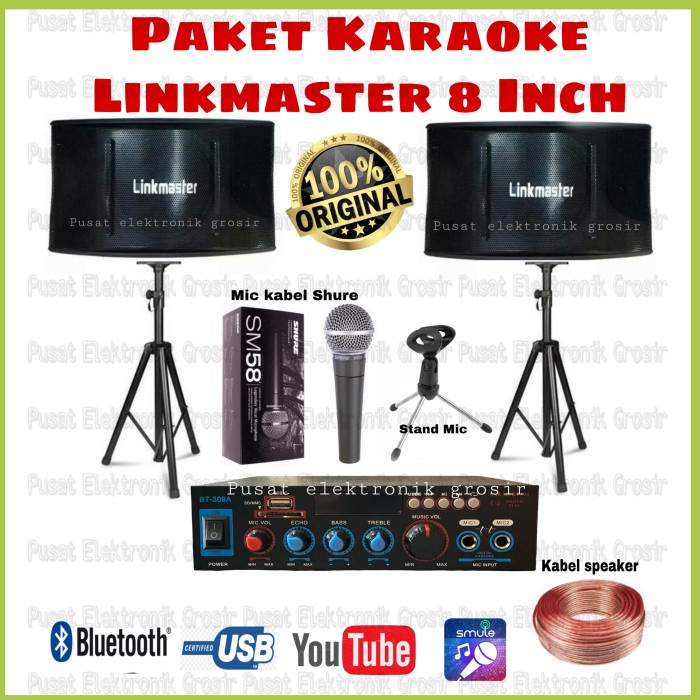 Soundsystem Paket Sound System Karaoke Speaker Linkmaster Amplifier Karaoke Rumah