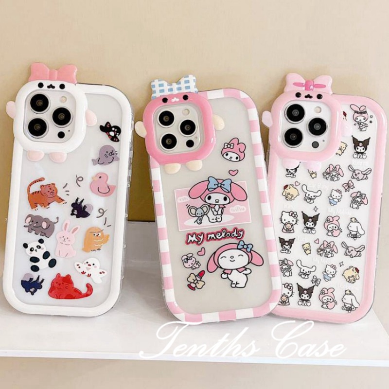 Oppo A78 A17 A17K A57 A77s A76 A96 A16 A16s A15 A15s A16k A16e A74 A54 A95 A94 A5 A9 2020 Reno 7Z 6 5 A3s A12e A5s A12 Full Layar Small Animal Phone Case Soft Cover Pelindung