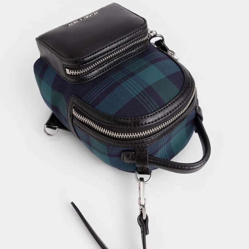 C Tartan Print Mini Backpack