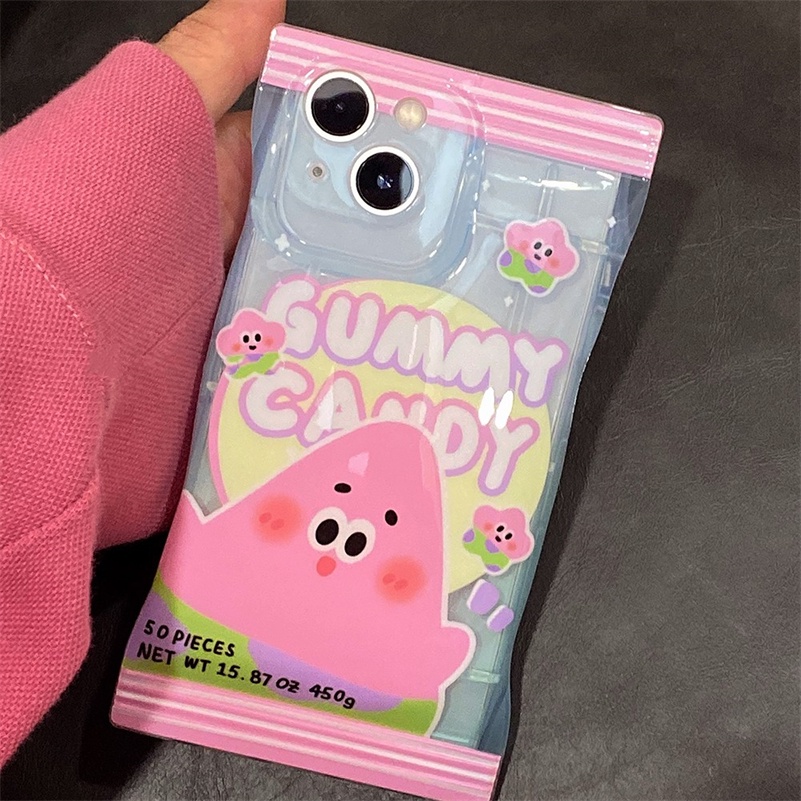 Soft Case Silikon Motif Kartun Warna Permen Untuk iPhone 14 13 12 11 Pro Max X Xr Xs Max 8 7 6 6s Plus SE