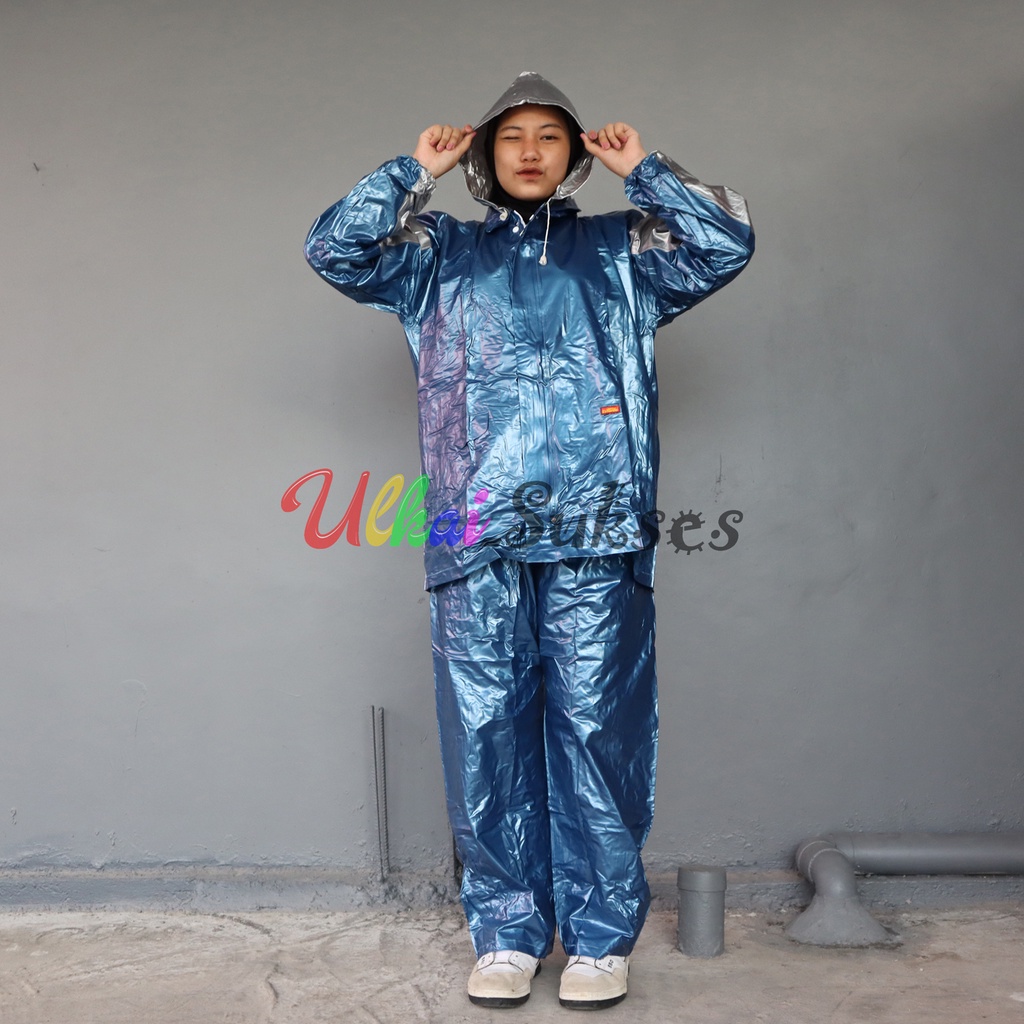 Jas Hujan Raincoat Jas Hujan Setelan Jaket Celana Top Gear Mantel Hujan Elmondo Dewasa l Pria l Wanita Anti Tembus Dan Bau Elastis Best Quality