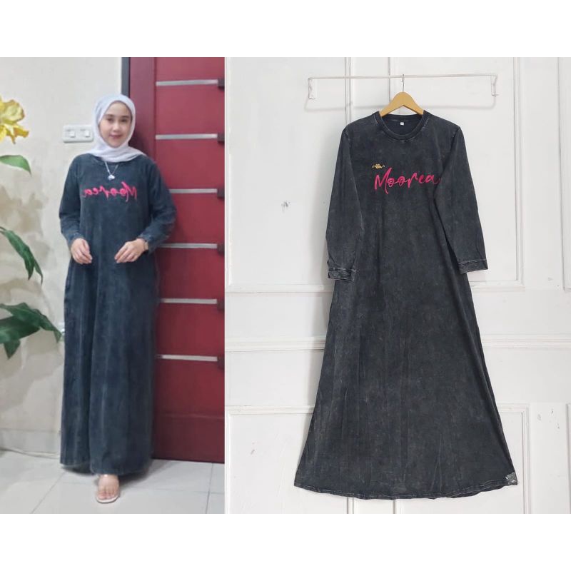 Dress Combed WASHING MOOREA //Dress WASHING HITAM LD 110//DRESS POLOS