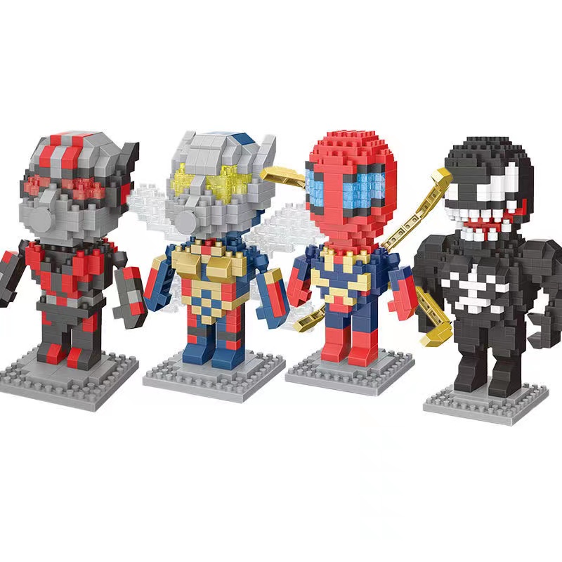 Mainan Balok Bangunan Miniatur Avengers Panther Iron Man Spiderman Untuk Hadiah