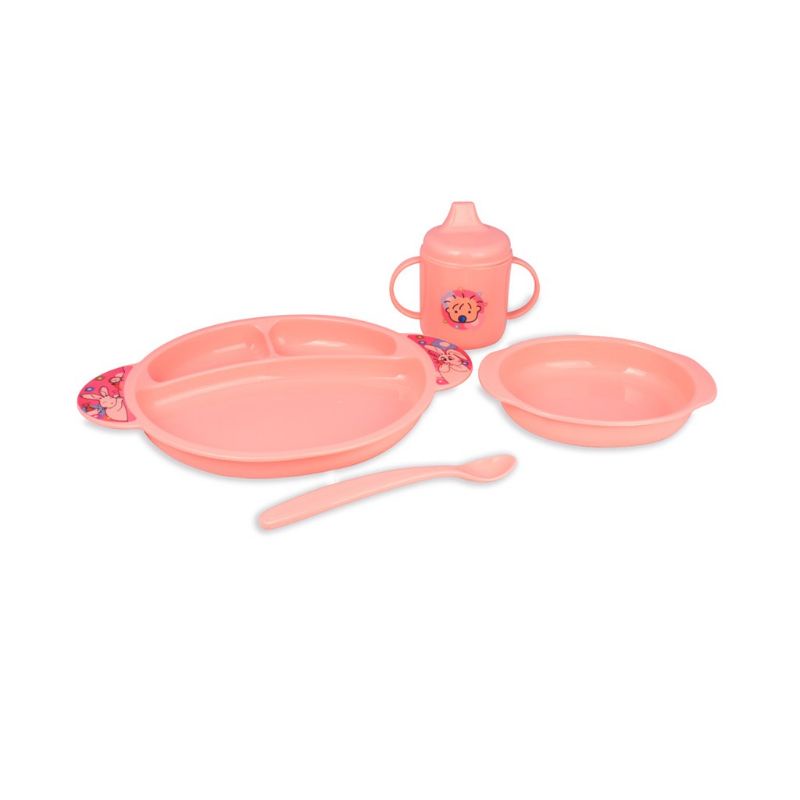 Lusty Bunny Feeding Set isi 4pcs LB1355 - Lustybunny Peralatan Makan Set Baby - Piring Sendok Gelas minum Bayi - Kado Gift Baby Newborn