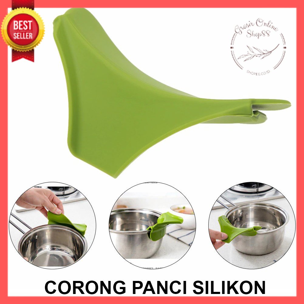 GOS C107 -  Corong Panci Silikon Tuang Kuah Anti Tumpah / Corong Silikon Wajan Panci Anti Panas