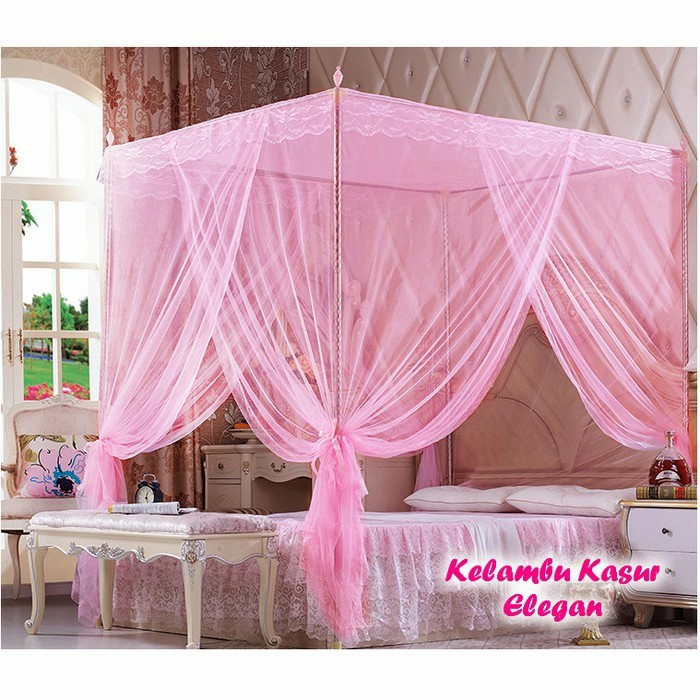 Kelambu Kasur Elegant Termasuk Tiang Penyangga / Kelambu Kasur 3 Pintu
