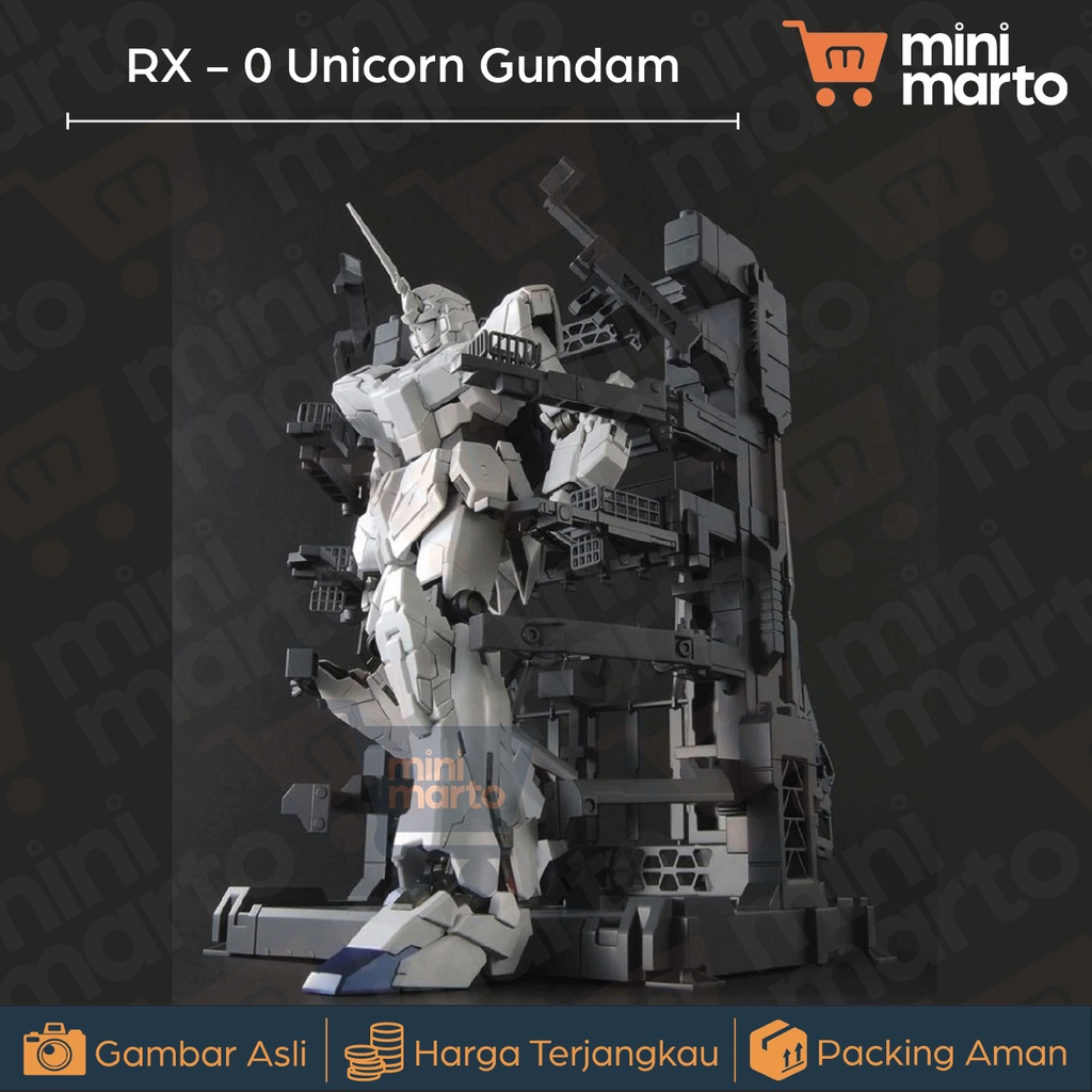 Bandai Gundam RX - 0 Unicorn HD Color + Cage - Minimarto