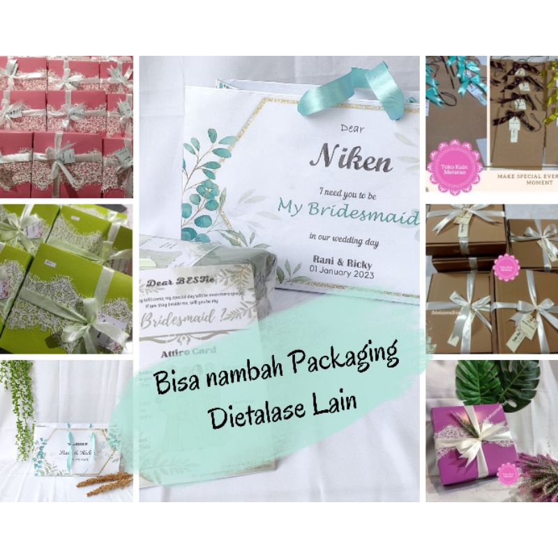 Paket Seragam Keluarga/ Bridesmaid Satin &amp; Tile Bordir Mutiara PAKET F