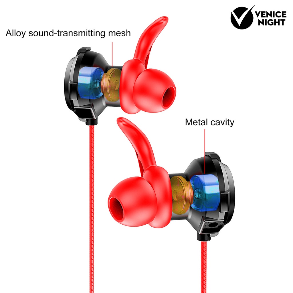 (VNEP) (Berkabel) Earphone High Fidelity Anti-interference Clear Lightweight 3.5mm Mini Sports Gaming Earphone for Calling