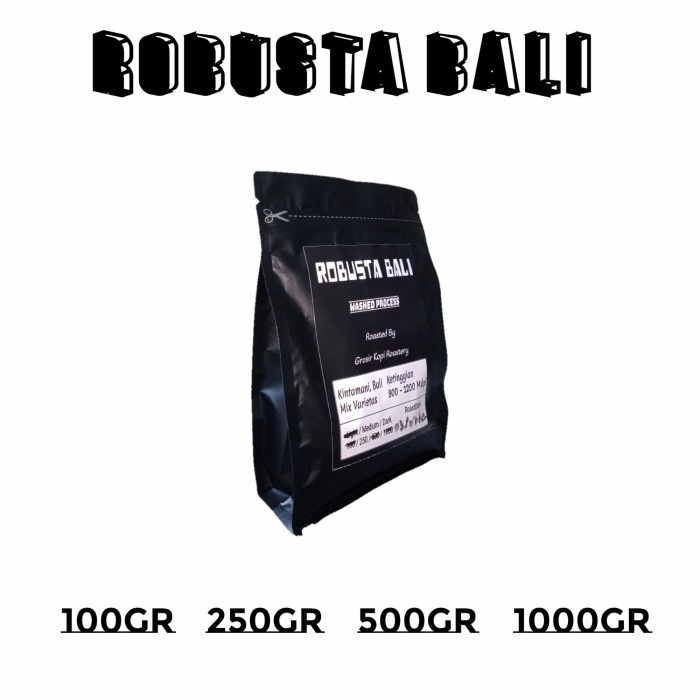 

ROBUSTA BALI 100/250/500/1000GRAM (BIJI/BUBUK)