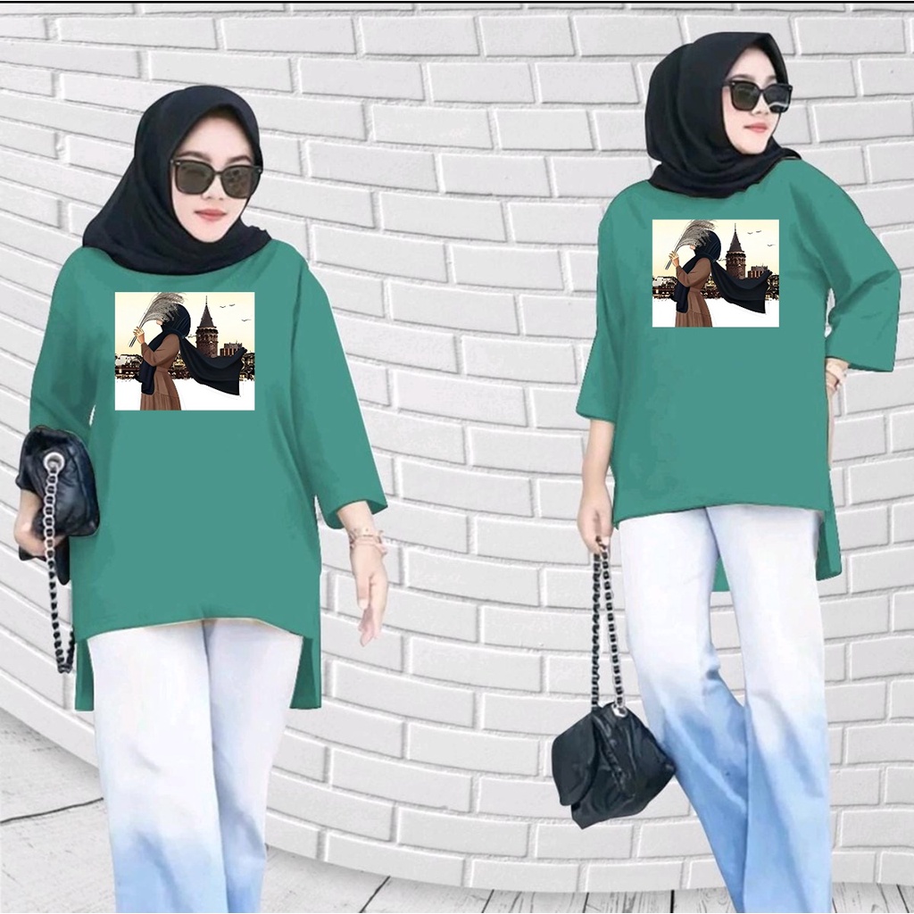 GSC - Long Tunik Anime kode 024 / Tunik wanita dewasa / Tunik kaos jumbo / Tunik panjang bahan moscrepe