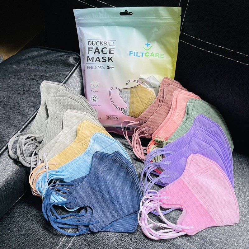 masker Duckbill warna isi 50 / masker duckbill mix warna isi 50