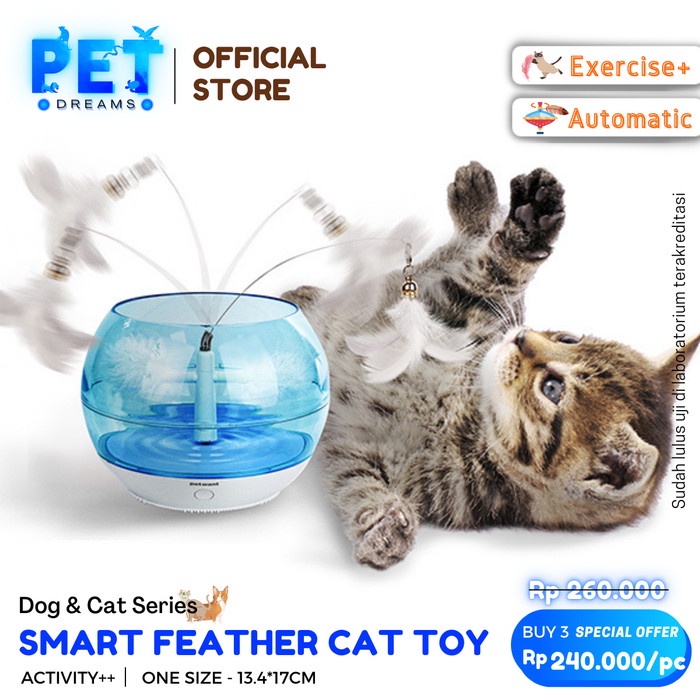 MAINAN KUCING GERAKAN BULU LONCENG PANCINGAN FUR SMART CAT KITTEN TOY