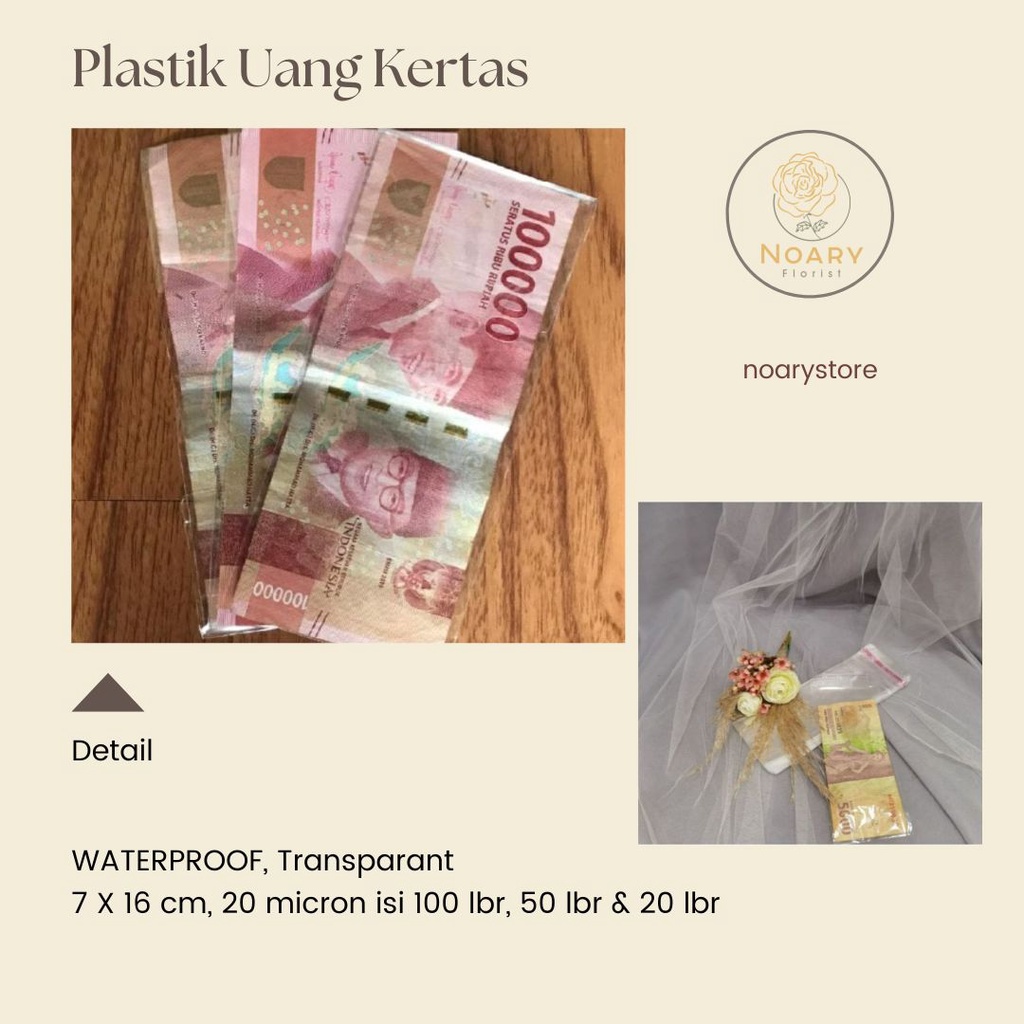 Plastik Uang Kertas / Florist / Buket Bunga / Florist Supply / Kertas Termurah / OPP / BI / Bungkusan Bunga / Packaging Bunga / Bouquet / Plastik Uang Bouquet