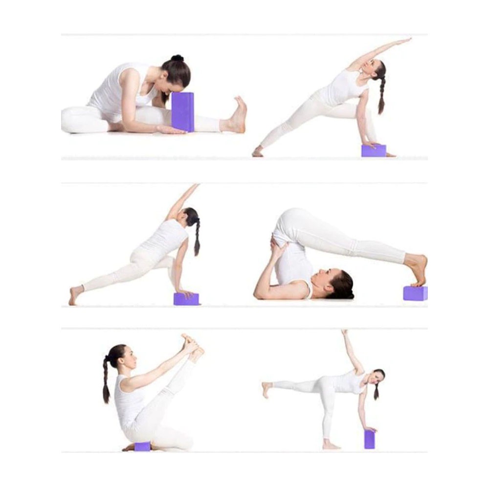 Foam Yoga Balok Yoga Brick Peralatan Yoga Blok Yoga Block Yoga Pilates Polos EVA PVC Alat Bantu Yoga Olahraga - Warna Acak