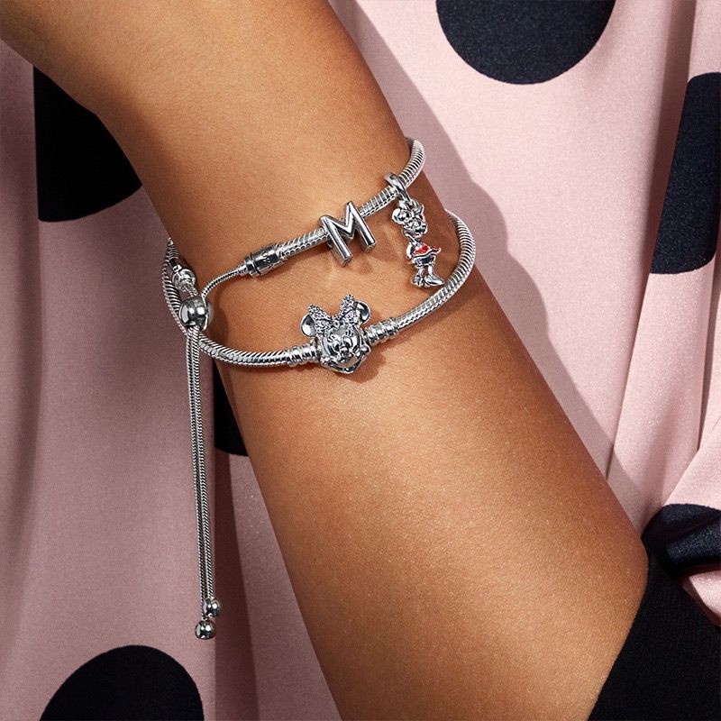 Pandora Gelang 925 Silver Desain Minnie Aksen Berlian Untuk Unisex