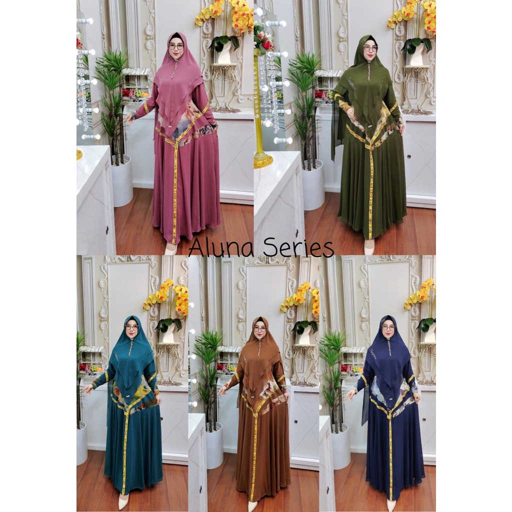 Aluna Series By Syafeera ORI Hijab Gamis Syari Kekinian BestSeller Terlaris Termurah Original Syari