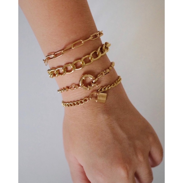 Ark.co - CARARA set stack chain bracelet gelang tangan rantai