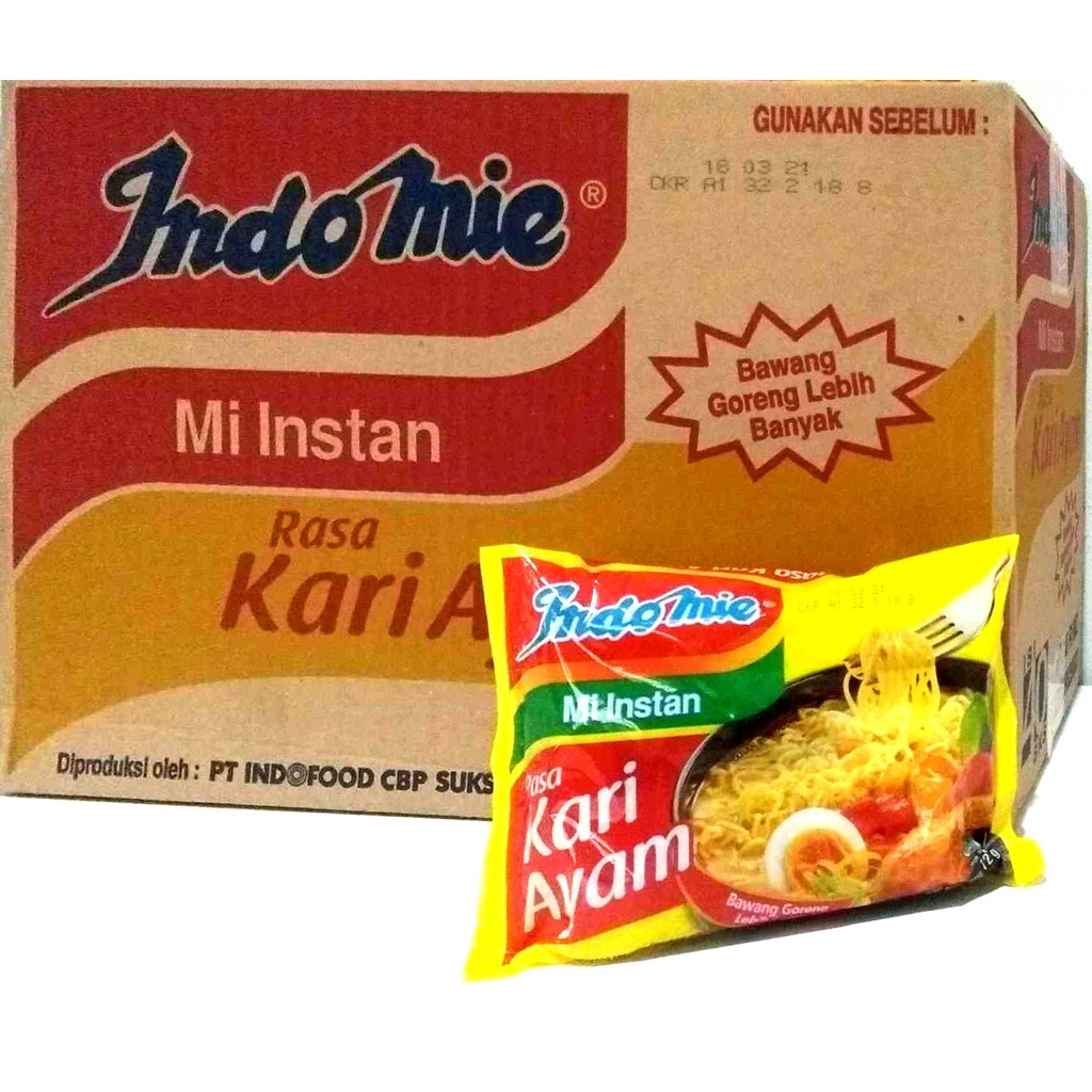 

Mie instan Indomie kuah kari ayam karton isi 40pcs termurah!