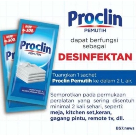 PROCLIN PEMUTIH PAKAIAN 1 RENCENG ISI 12 SACHET