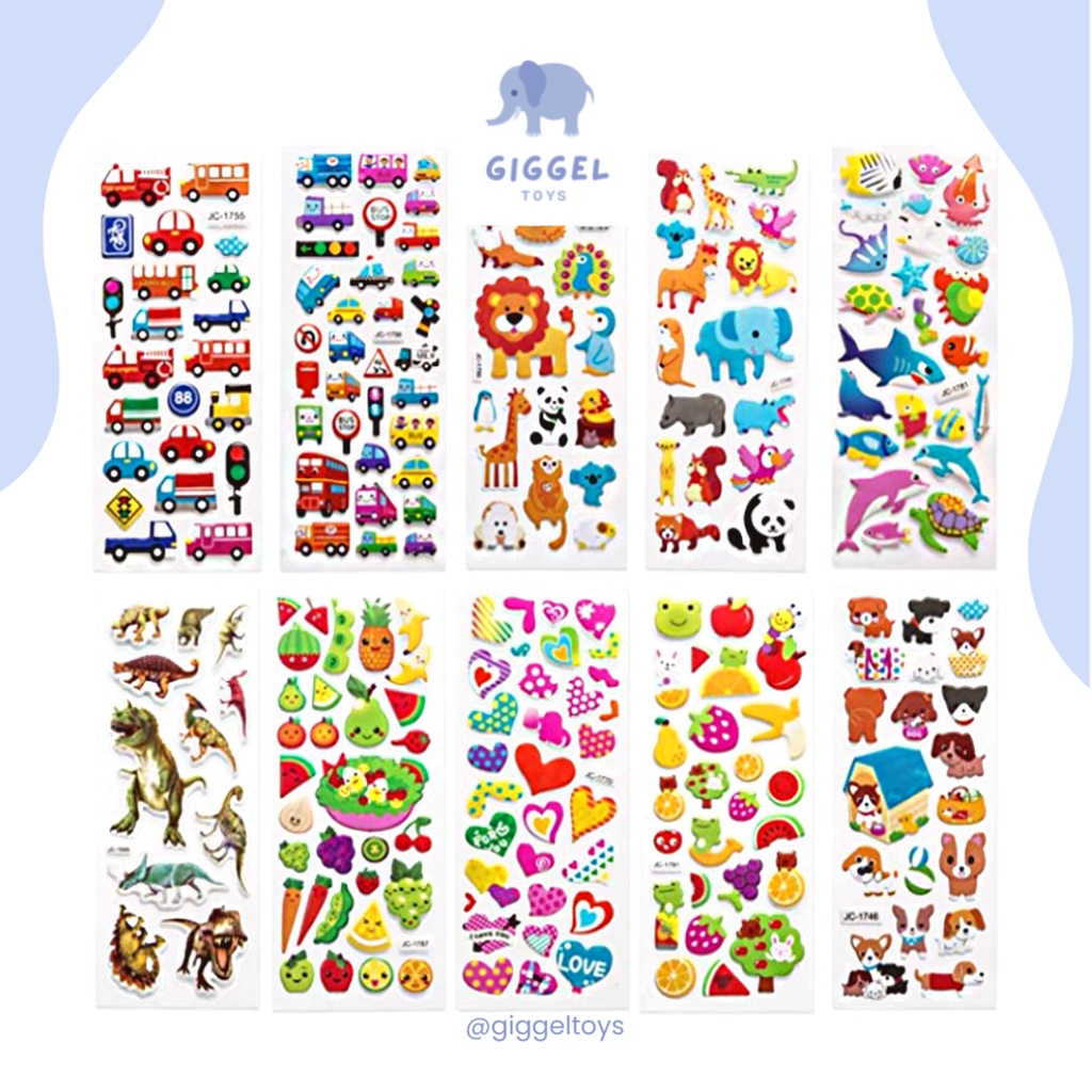 

[ Giggel ] STIKER 3D ANAK / EMBOSSED STICKER / STICKER KARAKTER