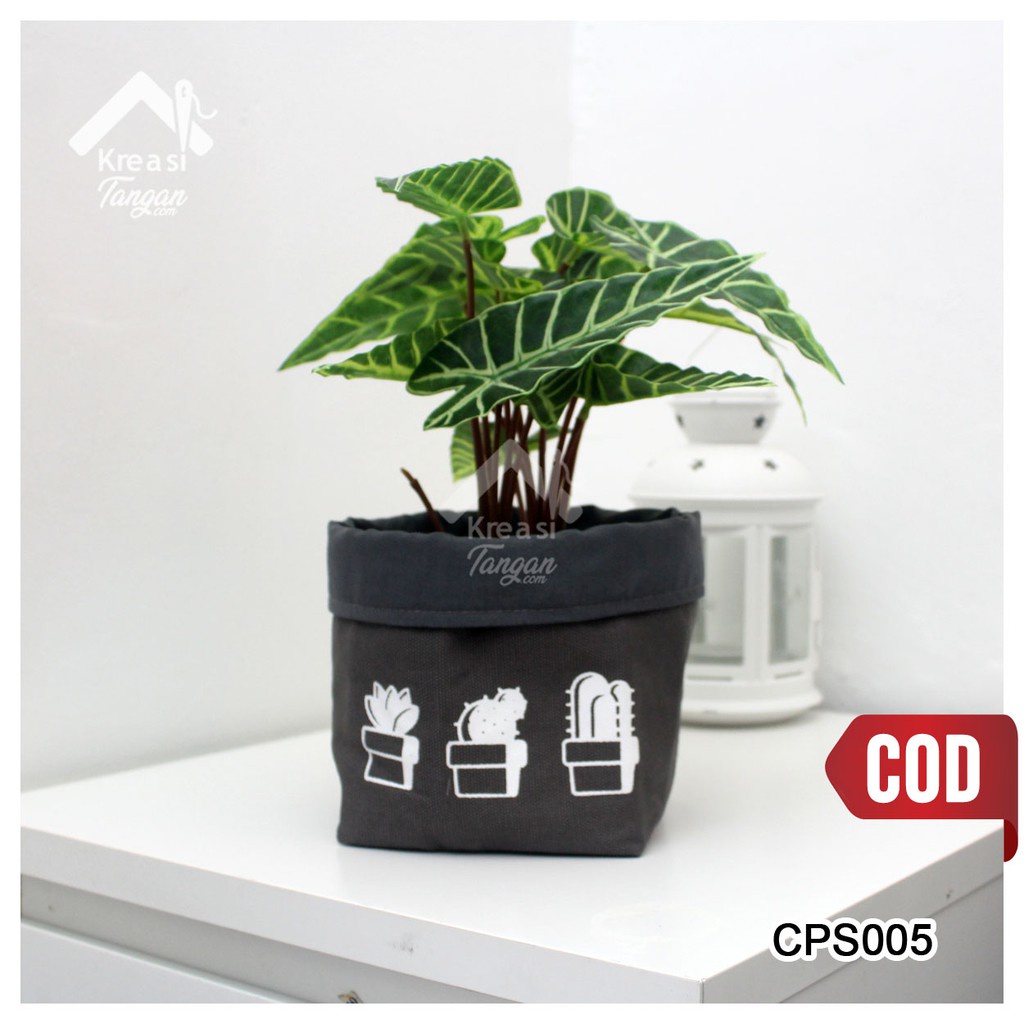 COVER POT / STORAGE MULTIFUNGSI POLOS SABLON CACTUS CPS005