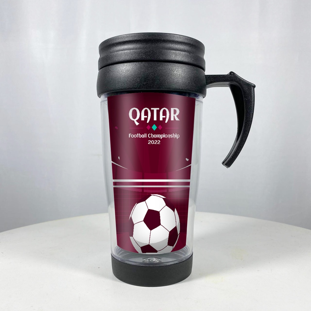 Tumbler Gagang Tinggi Worldcup Fifa 2022 Qatar Football Piala Dunia Souvenir Merchandise