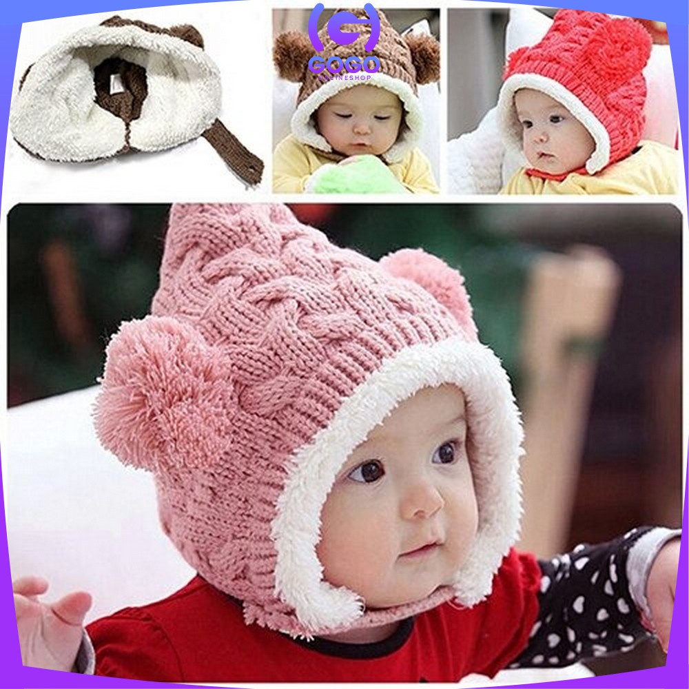 GOGO-P16 P23-30 Topi Kupluk Bayi Pompom Topi Anak Bucket Rajut Topi Korea Bunny Hat / Pilot / Unicorn