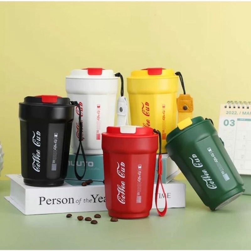 Coffe Cup Gelas Minum Termos Stainless Steel Vacuum Tumbler Mugs Kopi Teh Tahan Panas Dingin Plus led dan non led 400ml Viral