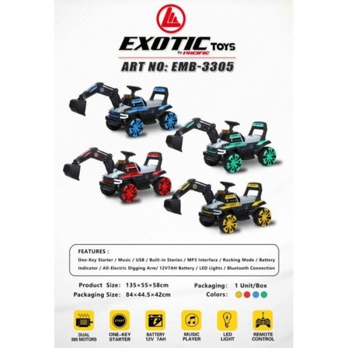 Mobil aki anak Excavator Exotic Toys EMB 3305