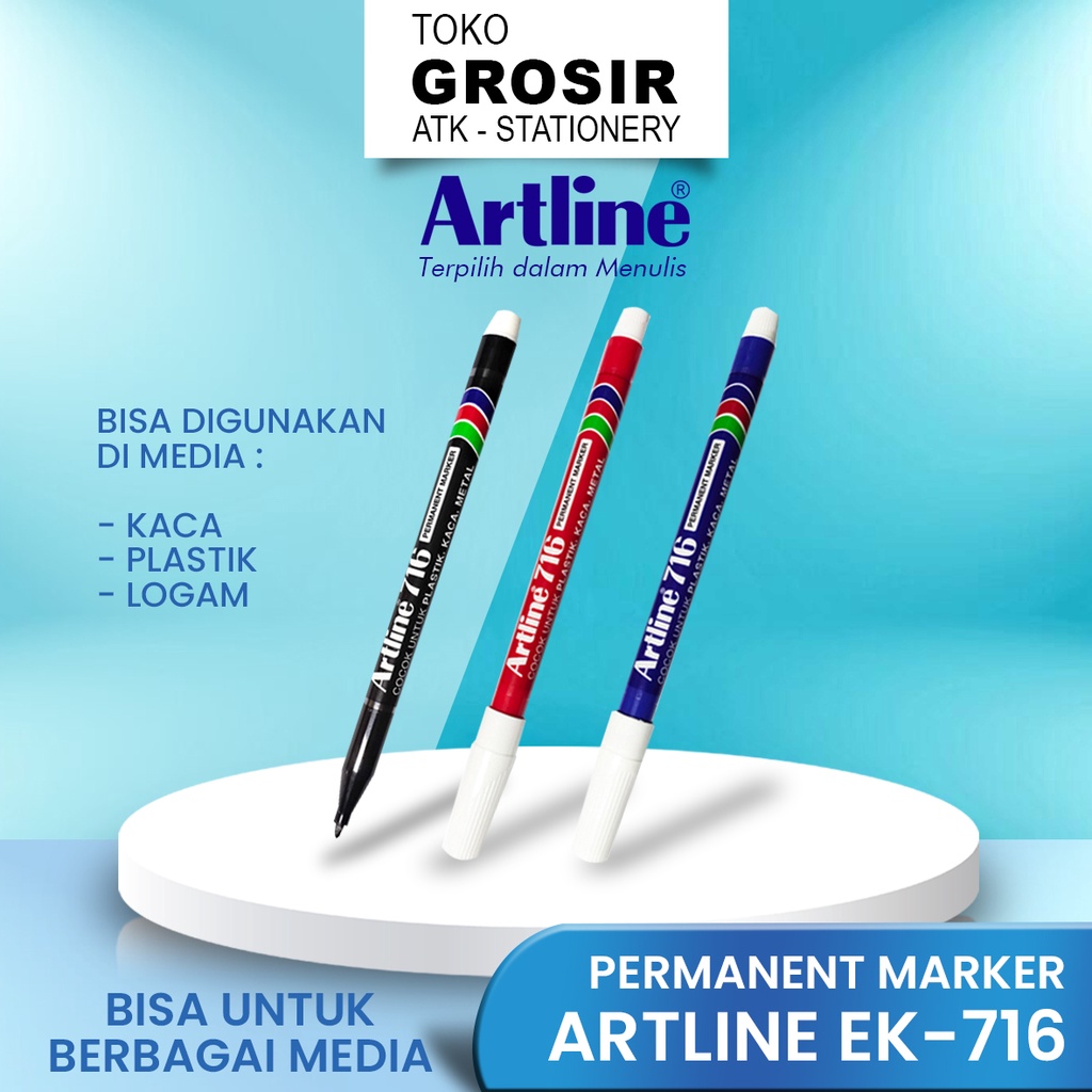 

ARTLINE Spidol Permanen Serbaguna Tulis Skets Gambar Marker EK-716