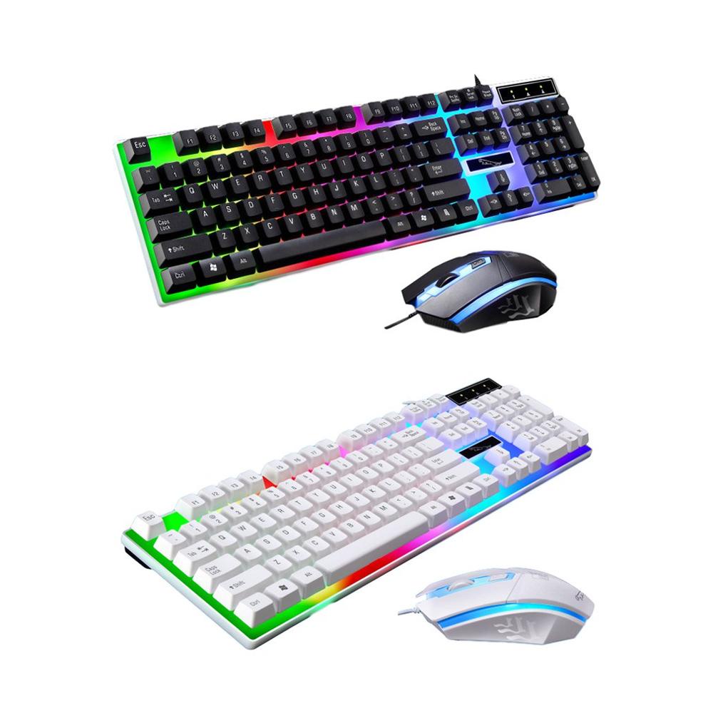 Keyboard Dan Mouse Gaming PC Full Set LED RGB Waterproof Acetech G21B Untuk PC Komputer Laptop